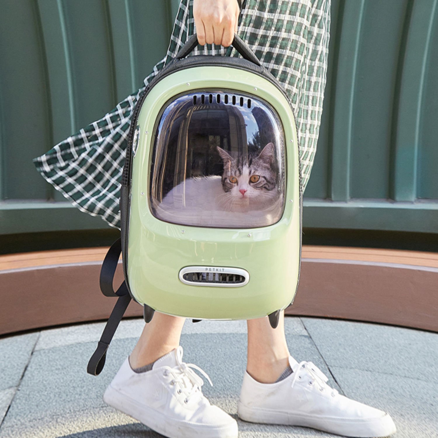 펫킷 스마트 우주선 이동가방 그린